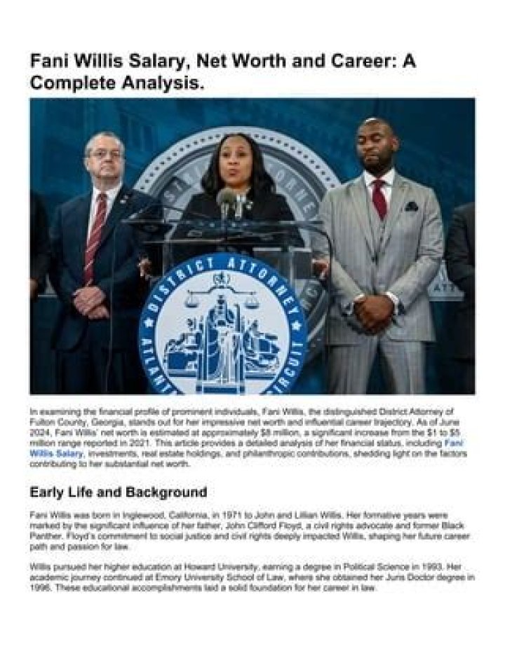 Fani Willis Salary: Annual Compensation Revealed